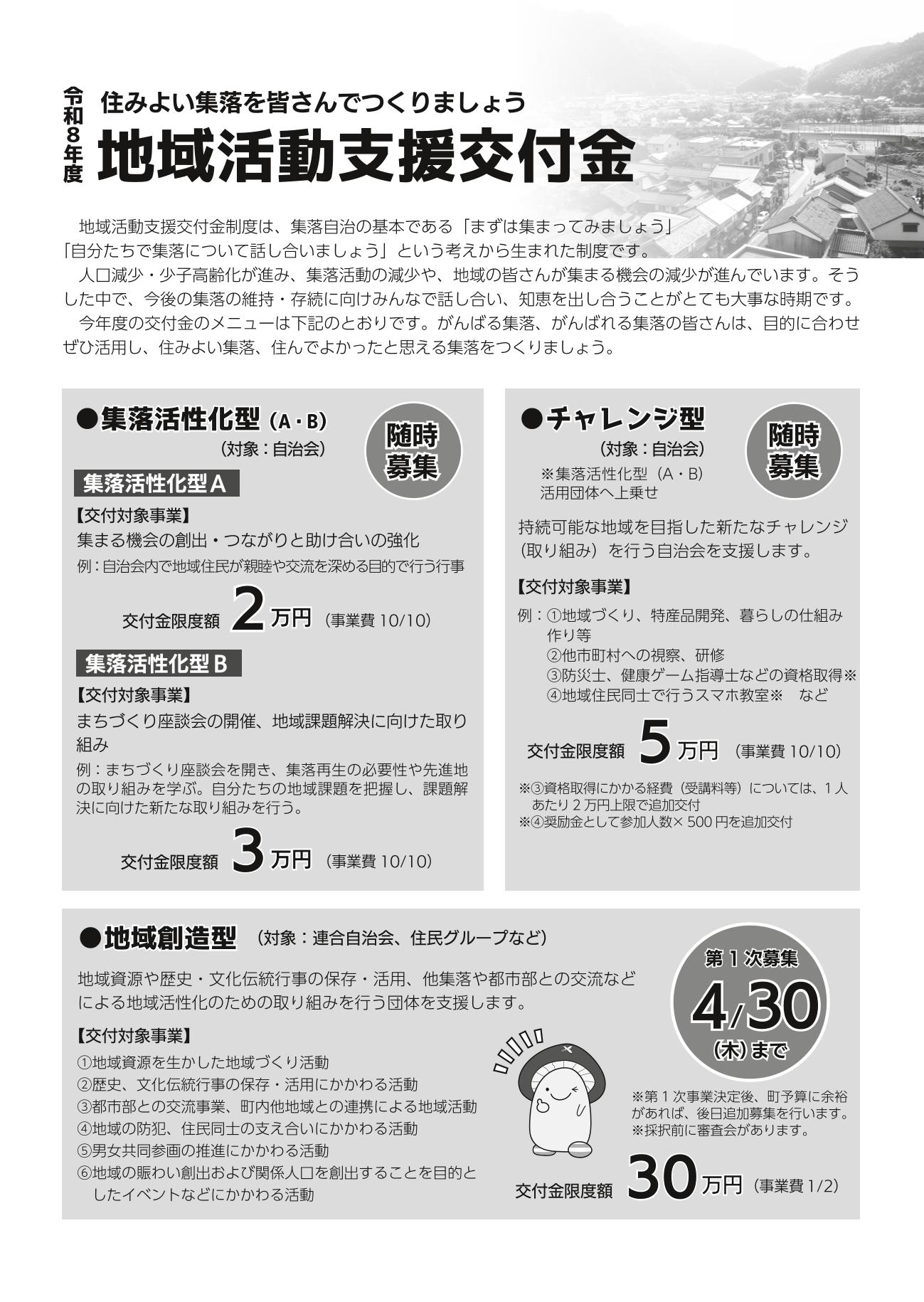 地域活動支援交付金チラシ